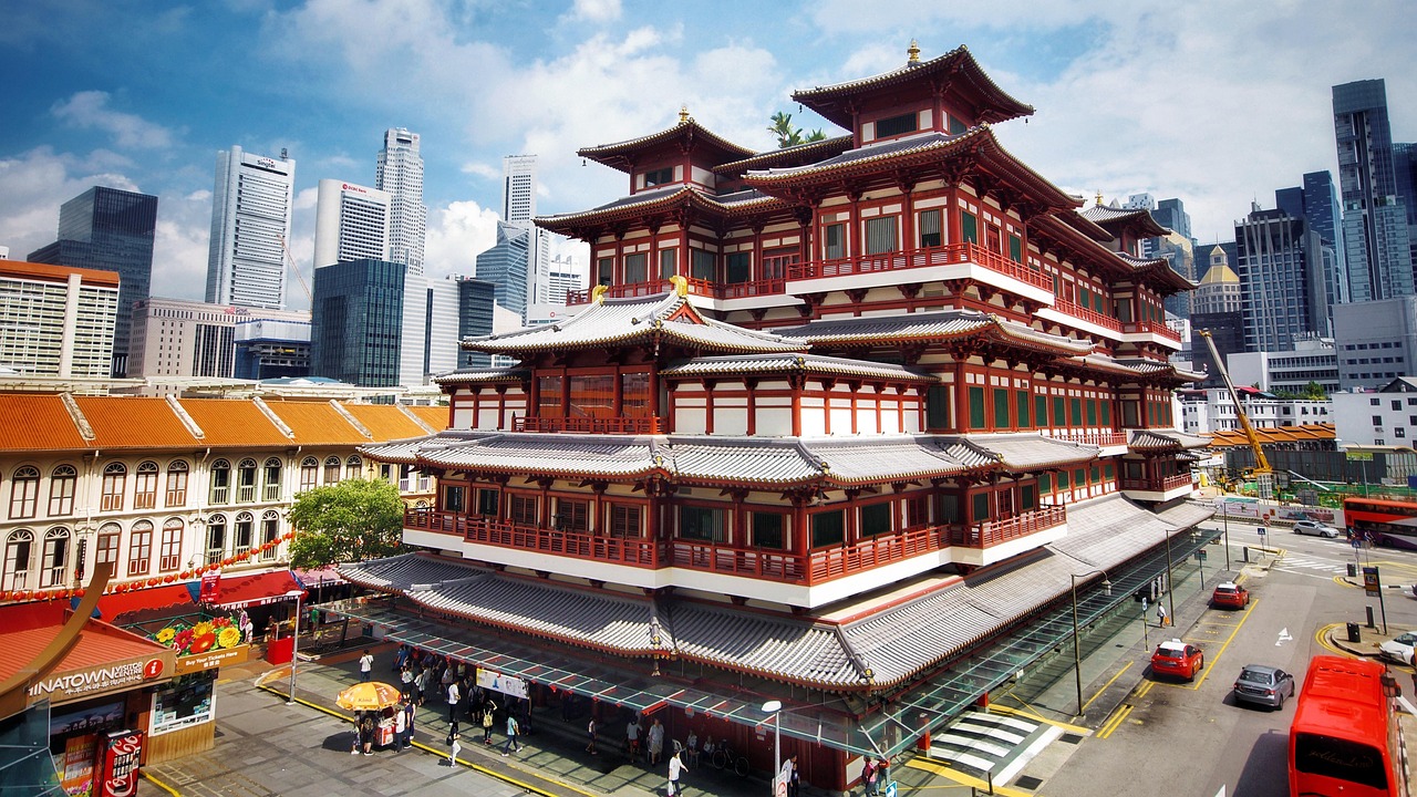 buddha tooth relic temple, singapore, chinatown, buddhism, tourist attraction, praying, religion, building, financial district, architecture, urban, town, shop, historical, heritage, traditional, temple, culture, singapore, singapore, singapore, singapore, singapore